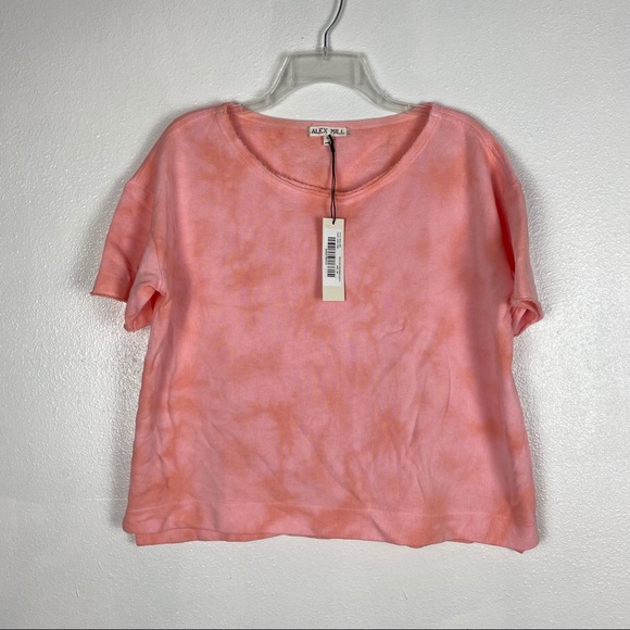 ⚠️SOLD⚠️ ALEX MILL Boatneck Fleece Top Pink Tie Dye Pink S - Picture 5 of 9